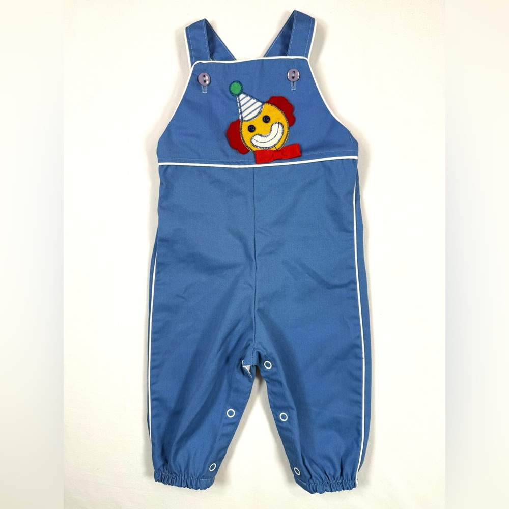HEALTH TEX Vintage Baby Clown Overalls Romper 9M‎ Circus Kidcore Retro USA Made